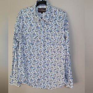 Rock & Roll Cowboy Snap Button Down Long Sleeve Shirt Mens L EUC